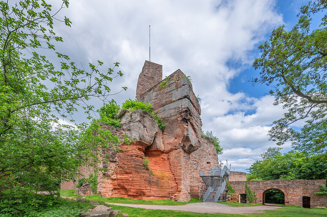 Castle ruins of Burg Nanstein, Landstuhl, Rhineland-Palatinate, Germany