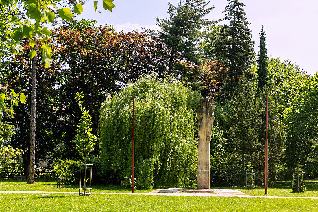 Monument to the fallen in World War I in the City Park in Český Krumlov in South Bohemia in the Czech Republic