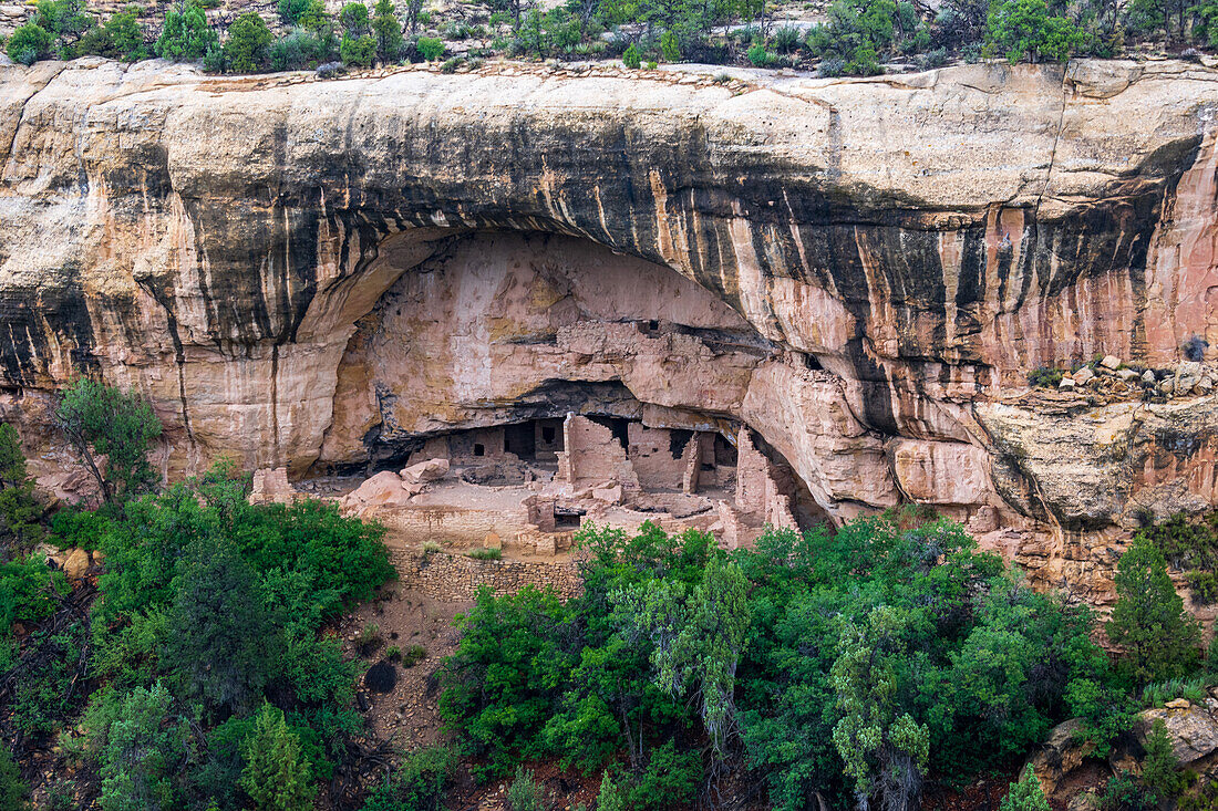 Blick auf Felsbehausungen, Mesa Verde National Park, Colorado, USA