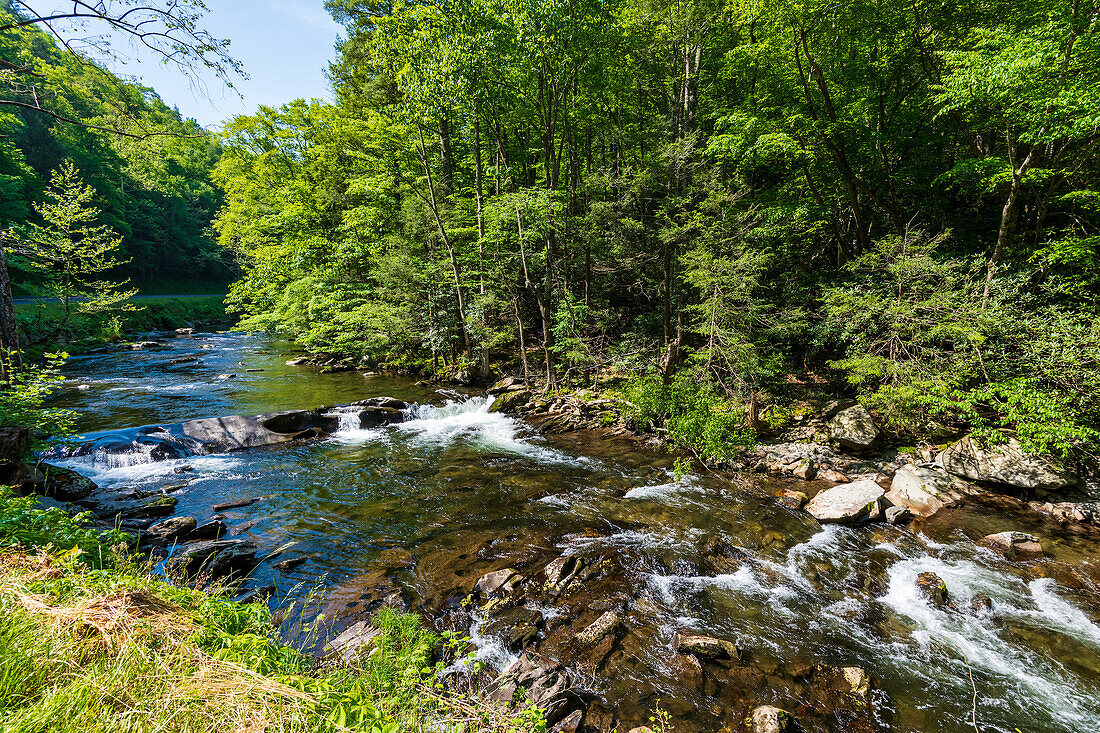 The Pigeon River as it flows through the Great Smoky Mountains