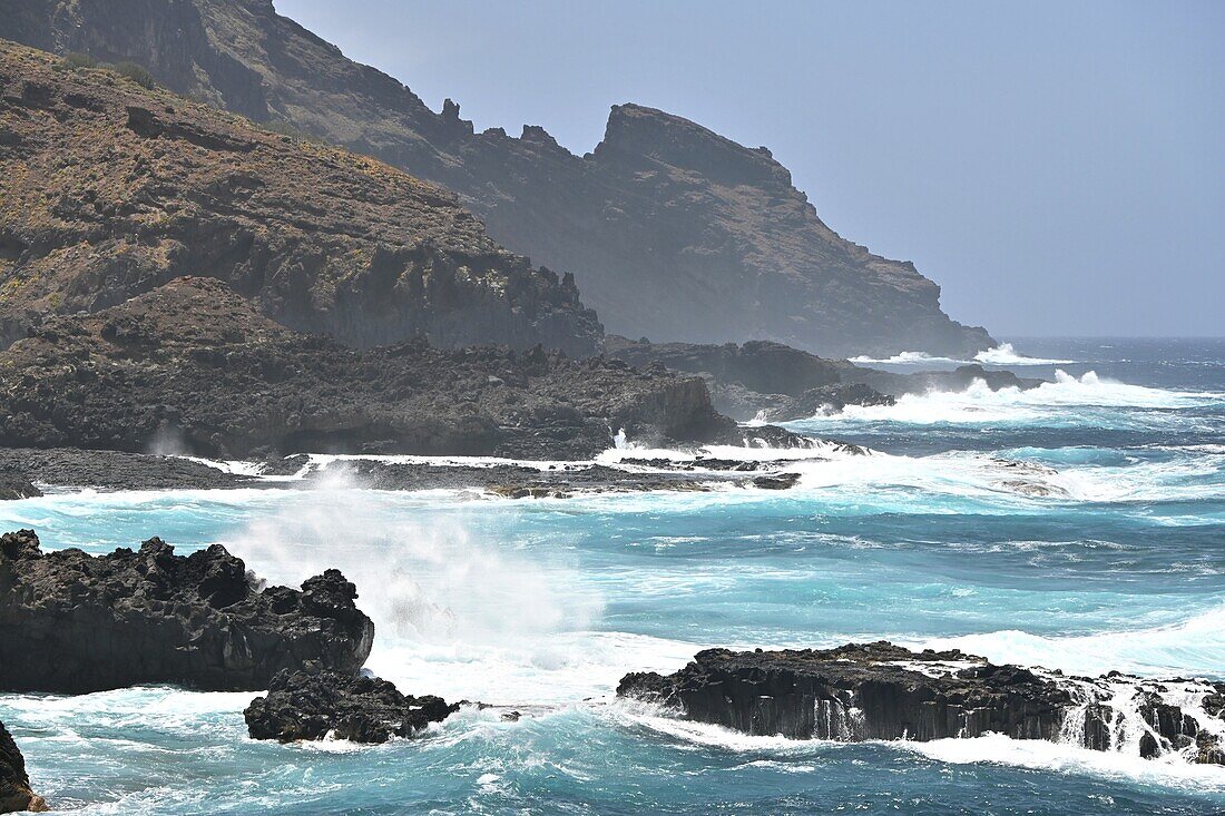 wild coast of La Fajana near Barlovento, North La Palma, Canary Islands, Spain