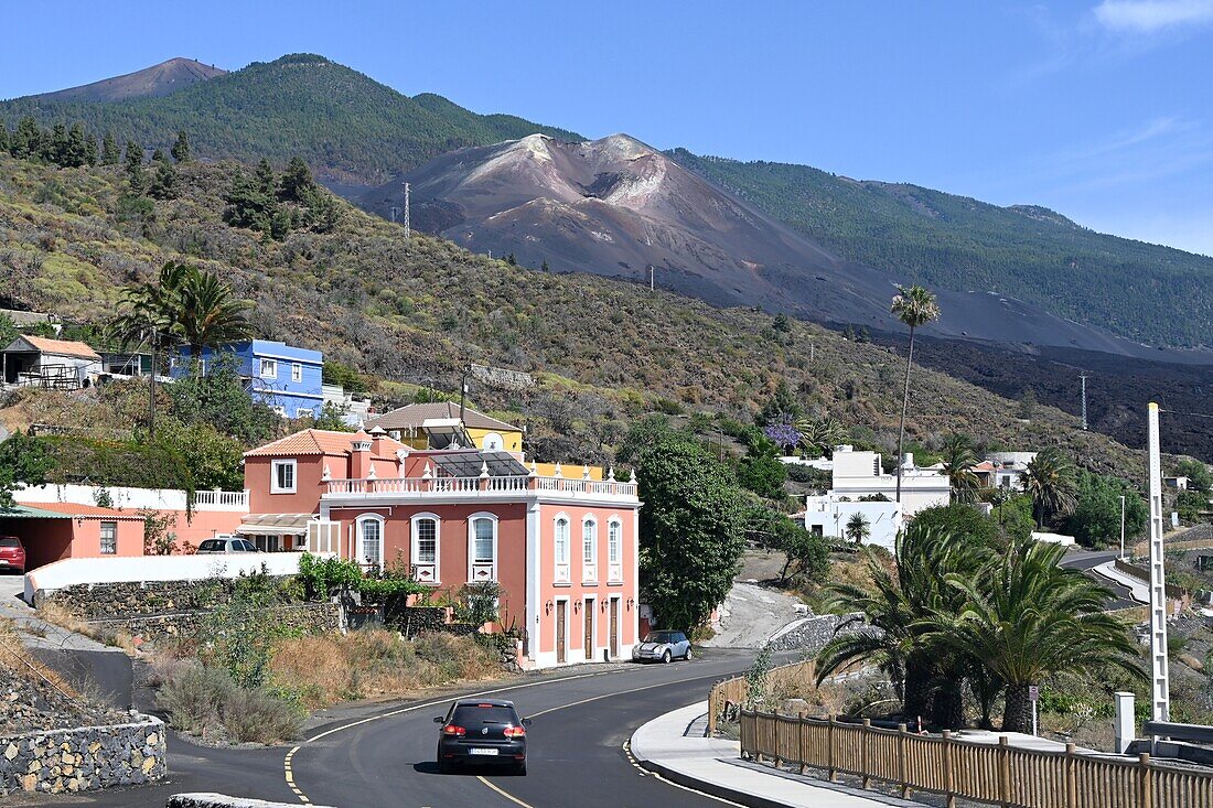 Lava vom neuen Vulkan Tajogaite, nach dem Ausbruch 2021,  Todoque, Las Manchas, Westküste La Palma, Kanarische Inseln, Spanien