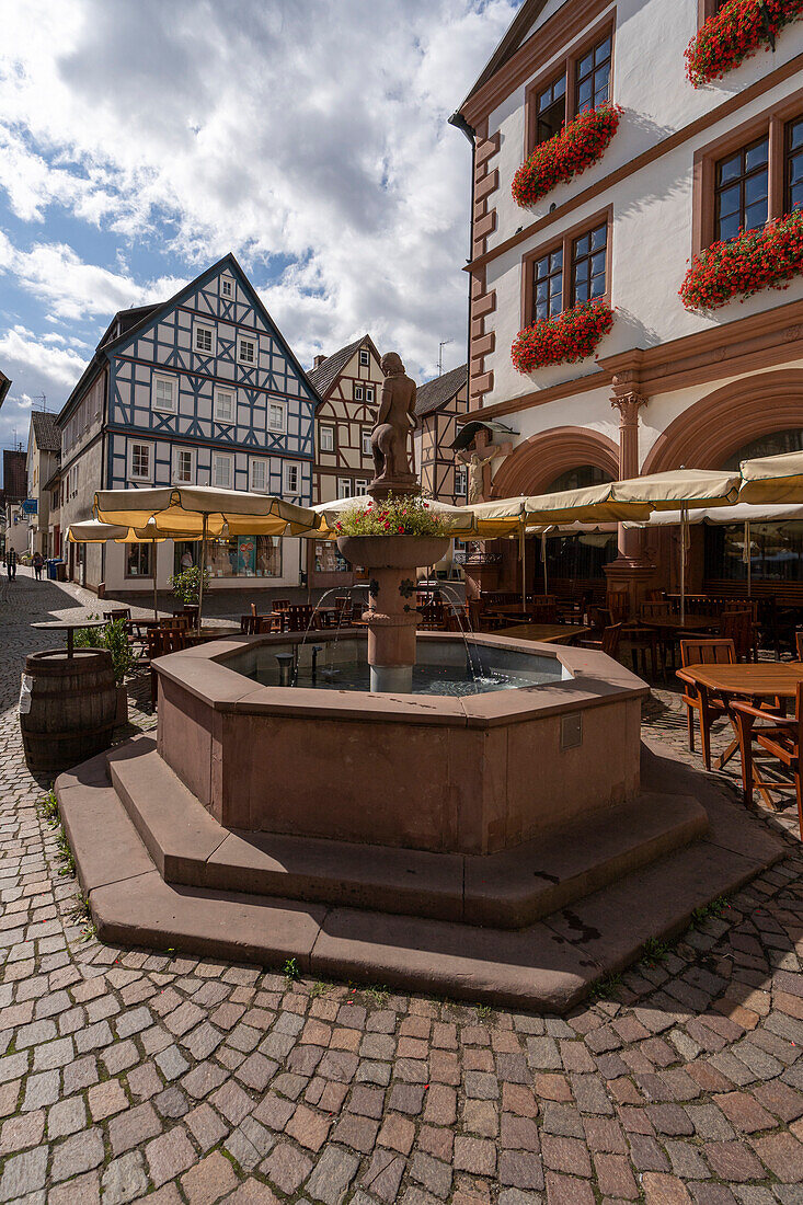 Historic town center of Lohr am Main, Main-Spessart district, Lower Franconia, Bavaria, Germany
