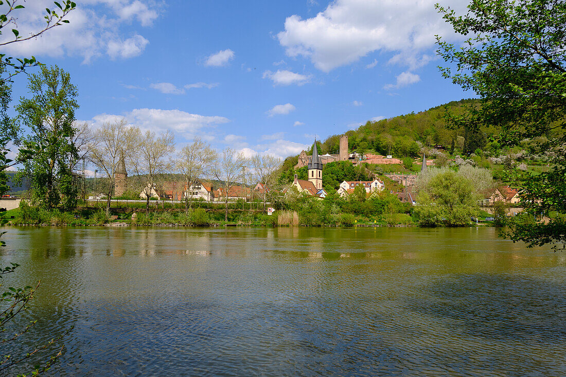 Blick auf die Altstadt von Gemünden am Main, Landkreis Main-Spessart, Unterfranken, Franken, Bayern, Deutschland 