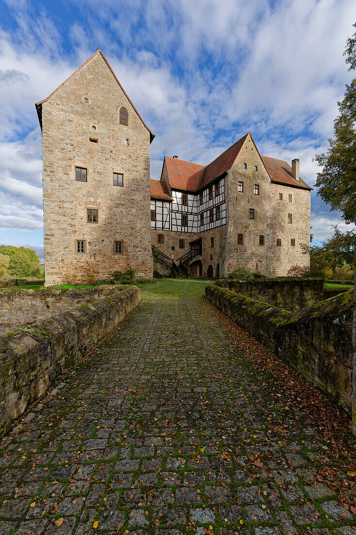 Wasserschloss Brennhausen am Reutsee bei Sulzdorf an der Lederhecke, Landkreis Rhön-Grabfeld, Unterfranken, Bayern, Deutschland