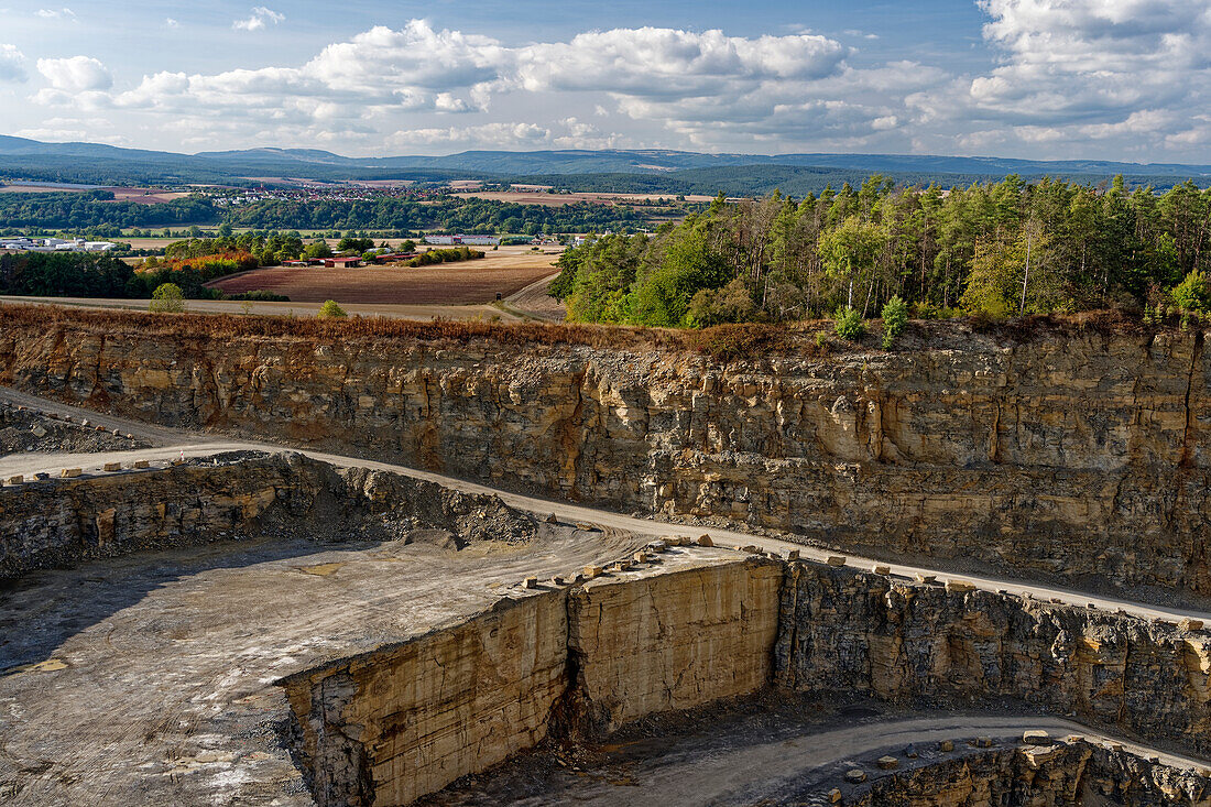 Quarry in the radiation district of Bad Neustadt, Rhön-Grabfeld district, Lower Franconia, Franconia, Bavaria, Germany