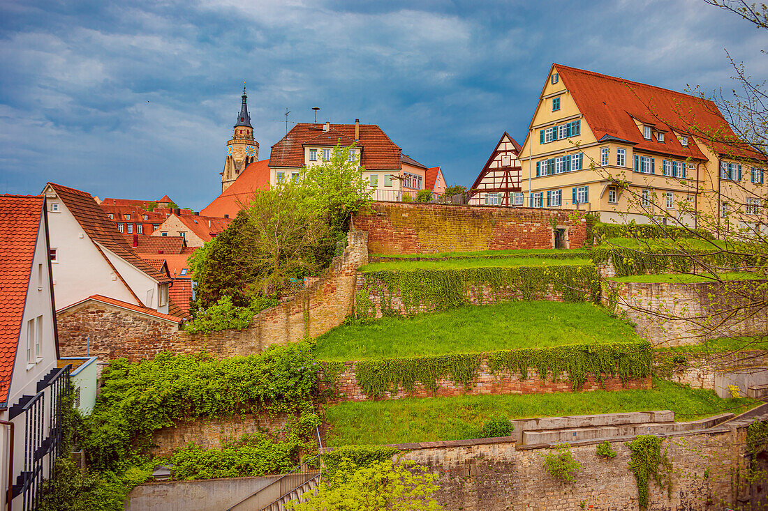 Ausblick vom Österberg auf Tübingen, Baden-Württemberg, Deutschland