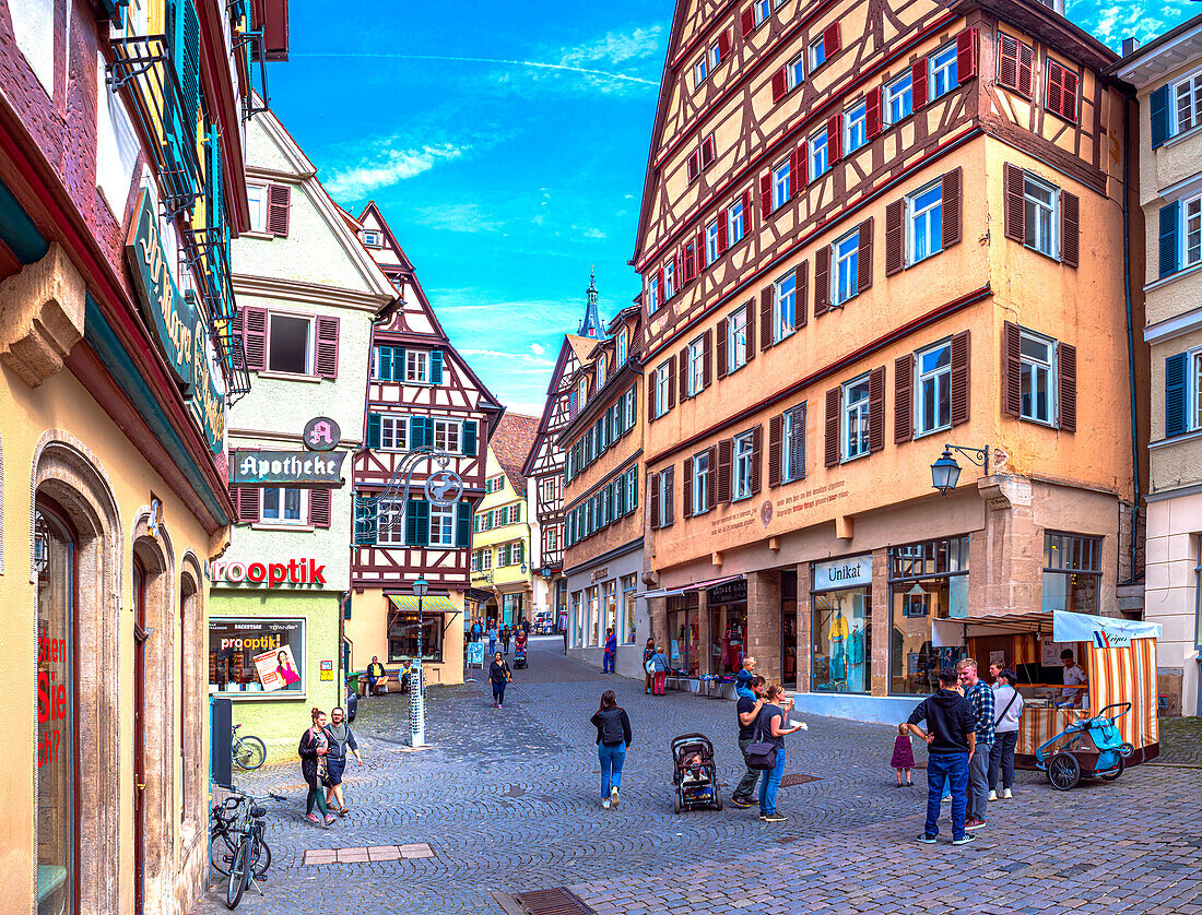 Kirchgasse in Tübingen, Baden-Württemberg, Deutschland