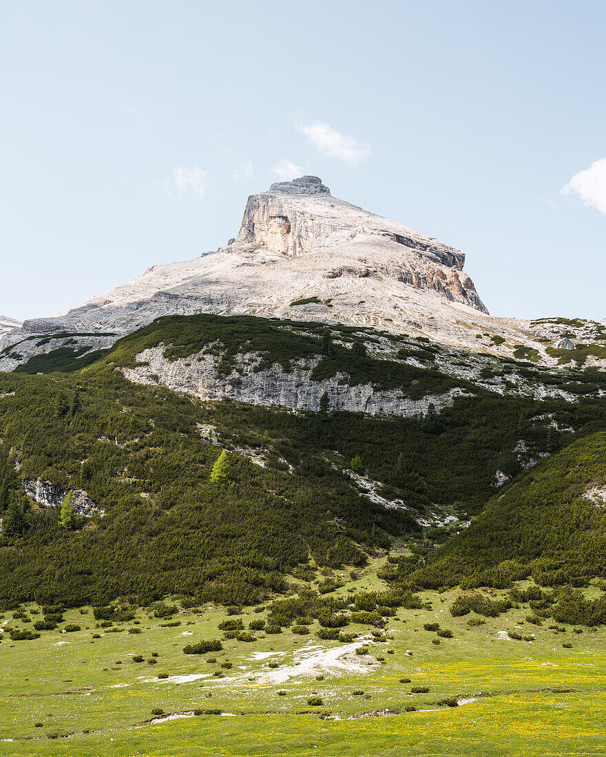 Mountain peaks in the Fanes-Sennes-Prags Nature Park, South Tyrol, Italy
