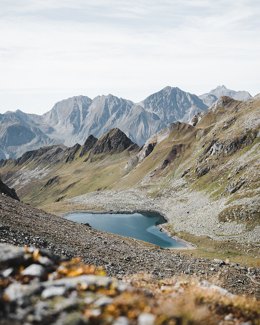 Eisbruggsee below the Edelrauthütte, Bolzano province, South Tyrol