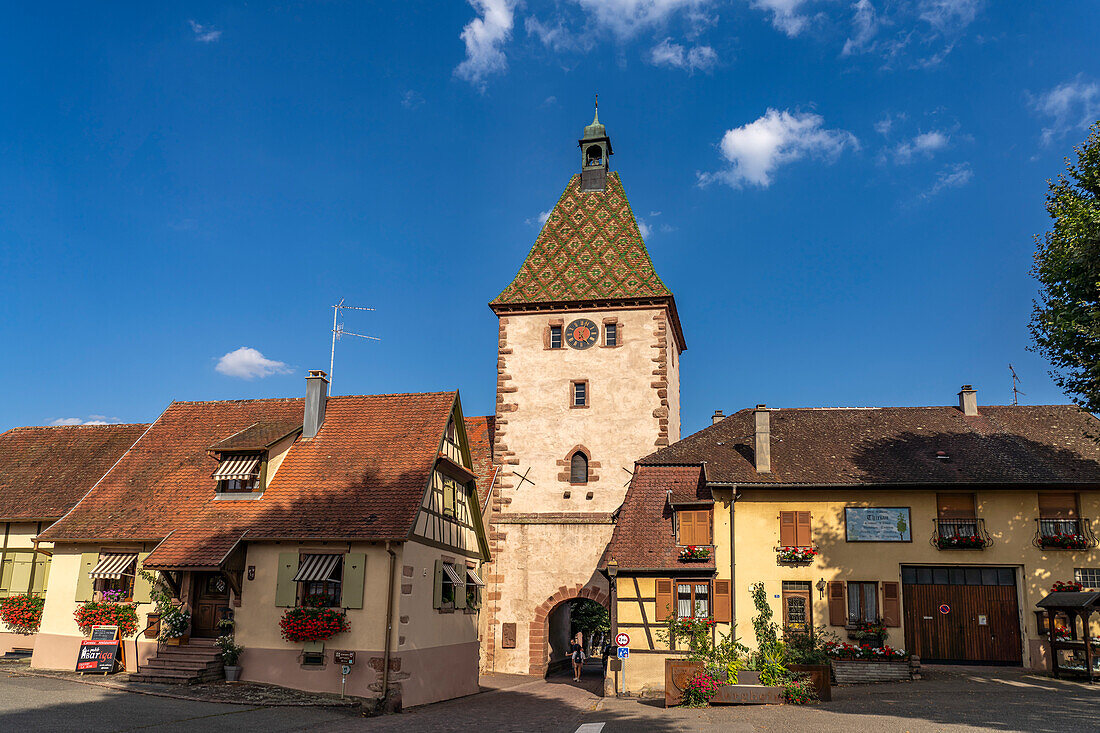 City gate Obertor in Bergheim, Alsace, France