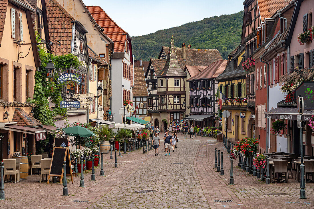 Die historische Altstadt von Kaysersberg, Elsass, Frankreich  