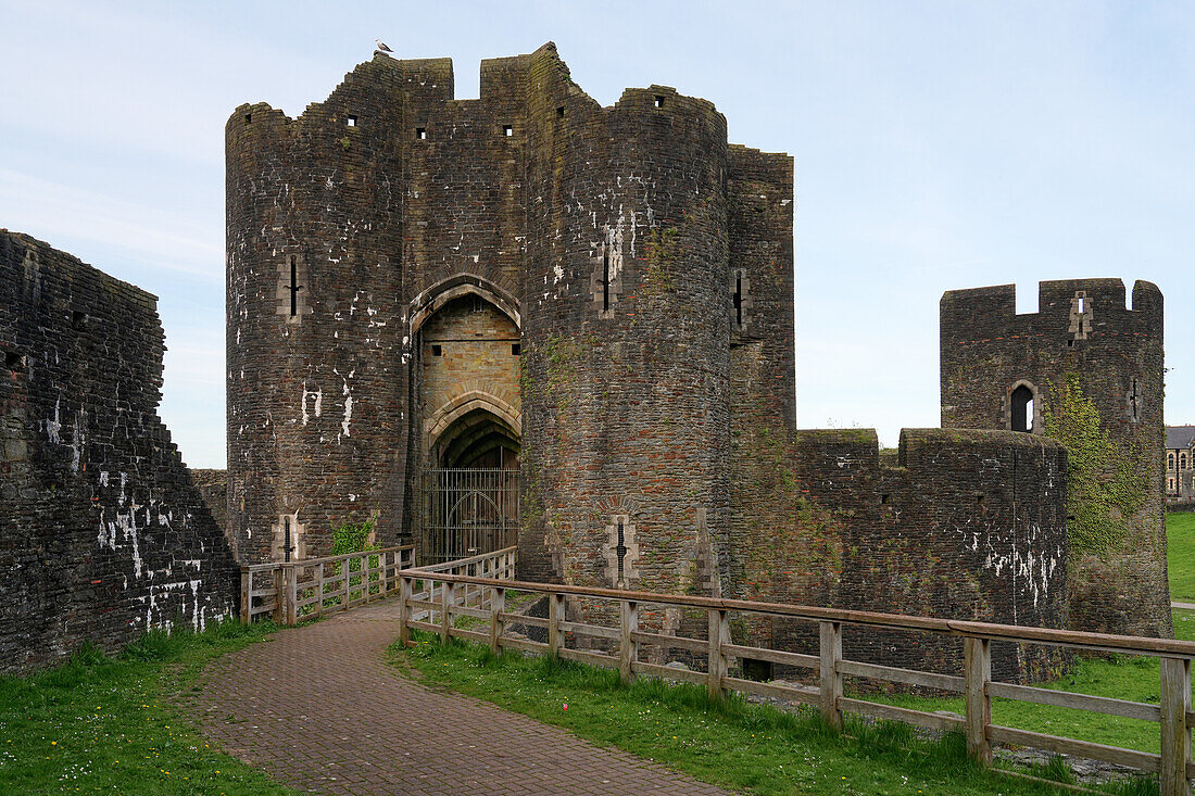 Great Britain, Wales, Caerphilly castle near Cardiff