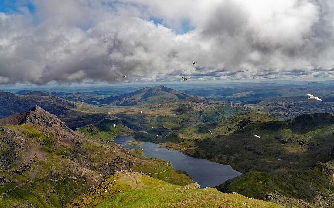 Great Britain, North Wales, Snowdonia, view from Mount Snowdon
