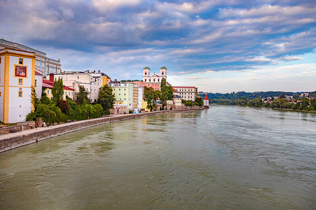 Inn quay in Passau, Bavaria, Germany