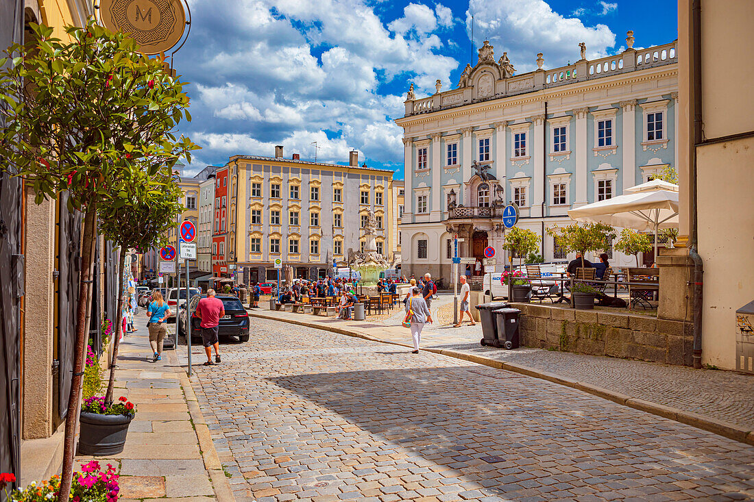 Residenzplatz and Prince-Bishop's Residence in Passau, Bavaria, Germany