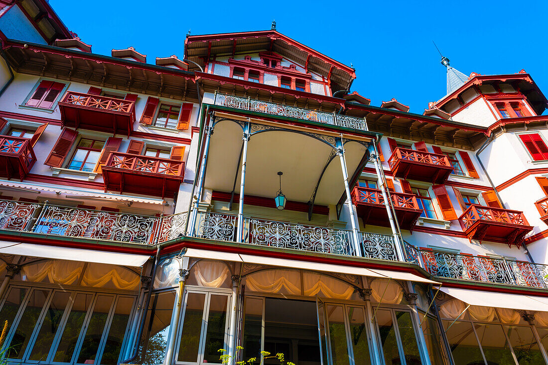The Historical Grandhotel Giessbach in Brienz, in Bern Canton, Switzerland.