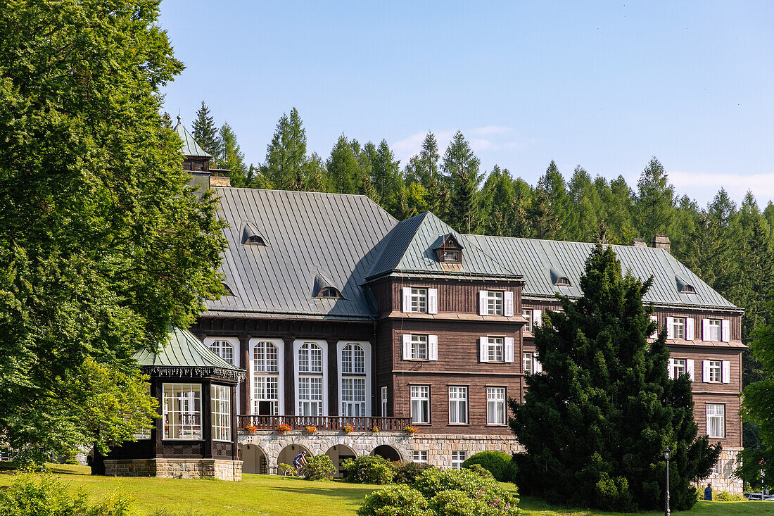 Kurhaus Libuse im Kurort Karlova Studánka im Altvatergebirge in Mährisch-Schlesien in Tschechien