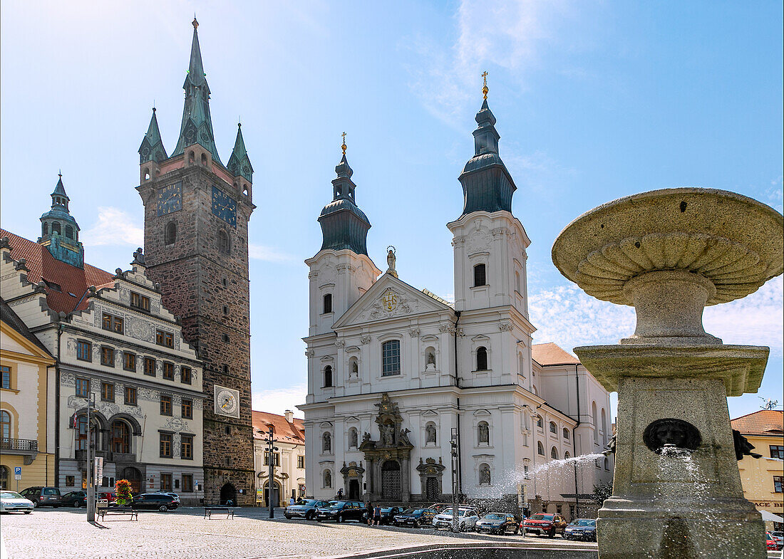 Platz des Friedens Náměstí Míru in Domažlice in Westböhmen in Tschechien