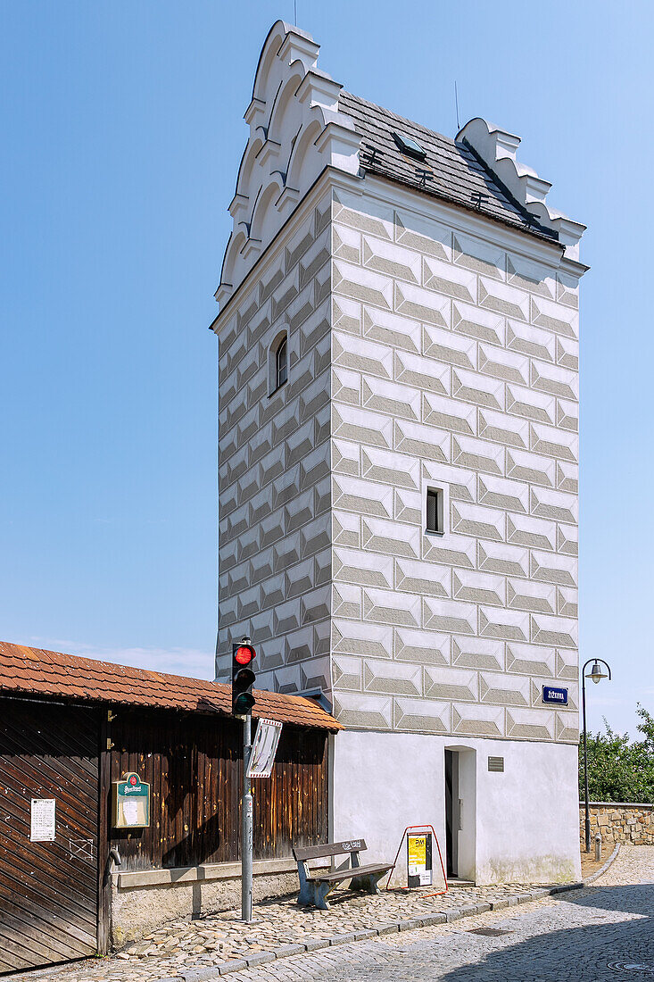 Water tower Vodárenská věž in Tábor South Bohemia in the Czech Republic