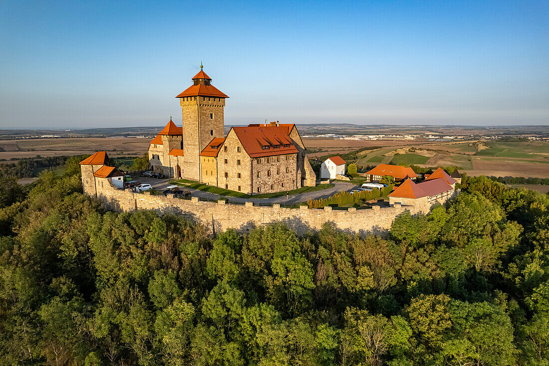 Veste Wachsenburg seen from the air, Amt Wachsenburg, Thuringia, Germany