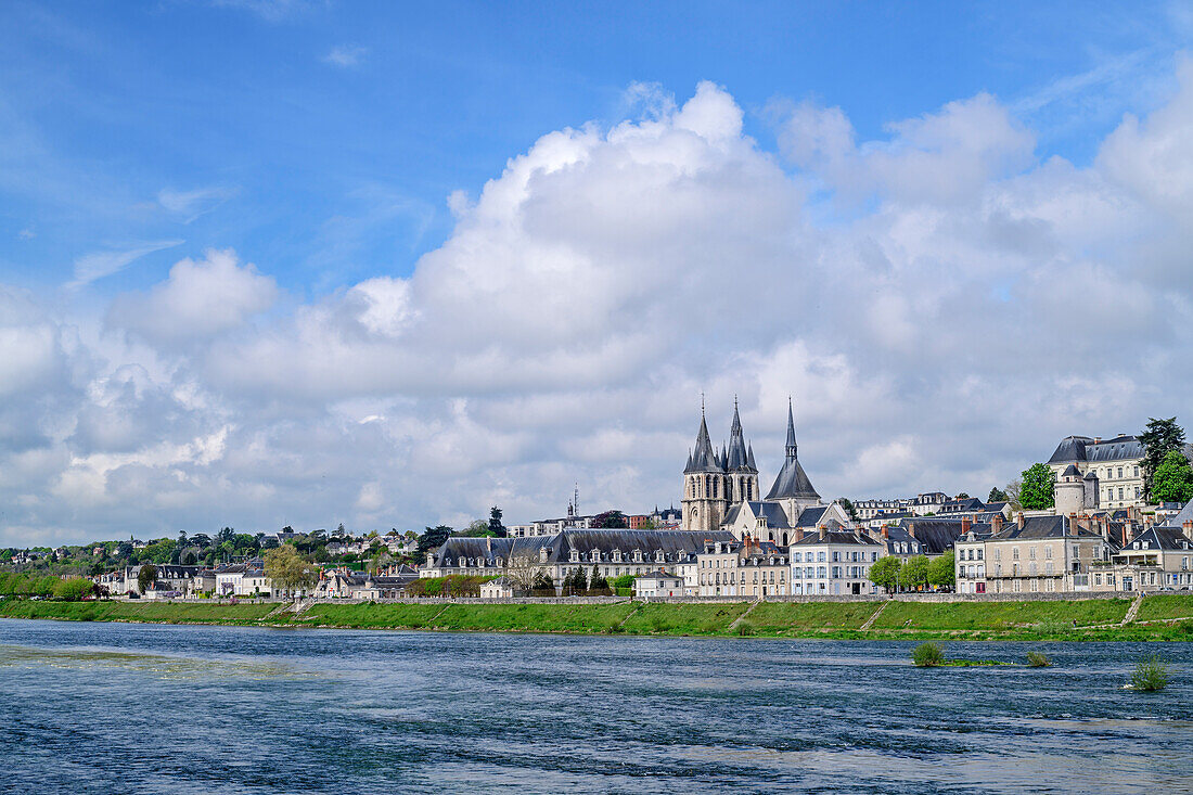 Loire and Blois in the background, Blois, Loire Castles, Loire Valley, UNESCO World Heritage Loire Valley, France