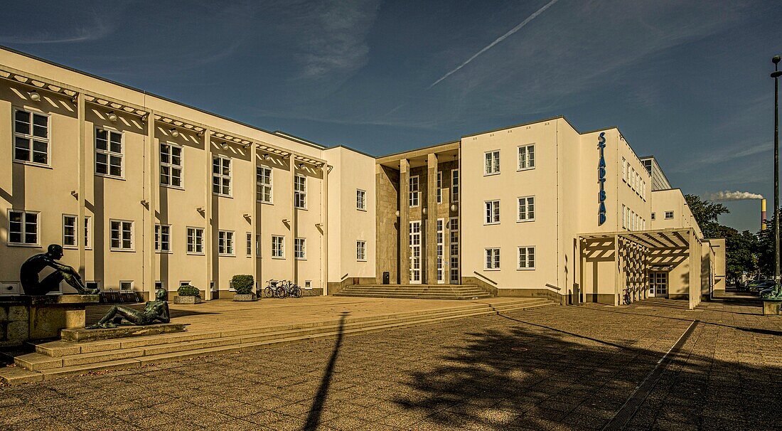 City pool in the “Neues Bauen” style in Chemnitz, Saxony, Germany