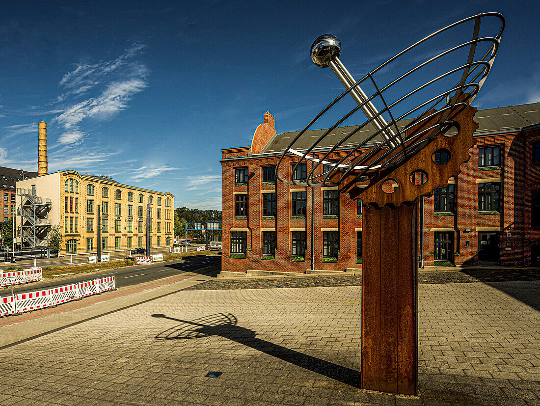 Chemnitz Industrial Museum on Zwickauer Straße, in the background the former Goeritz AG manufacturing building (1900), Chemnitz, Saxony, Germany