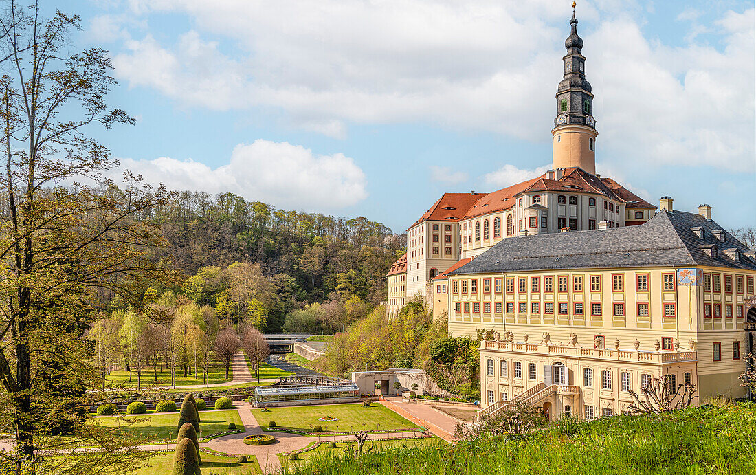 Weesenstein Castle and Palace Park in the Müglitztal near Dresden, Saxony, Germany