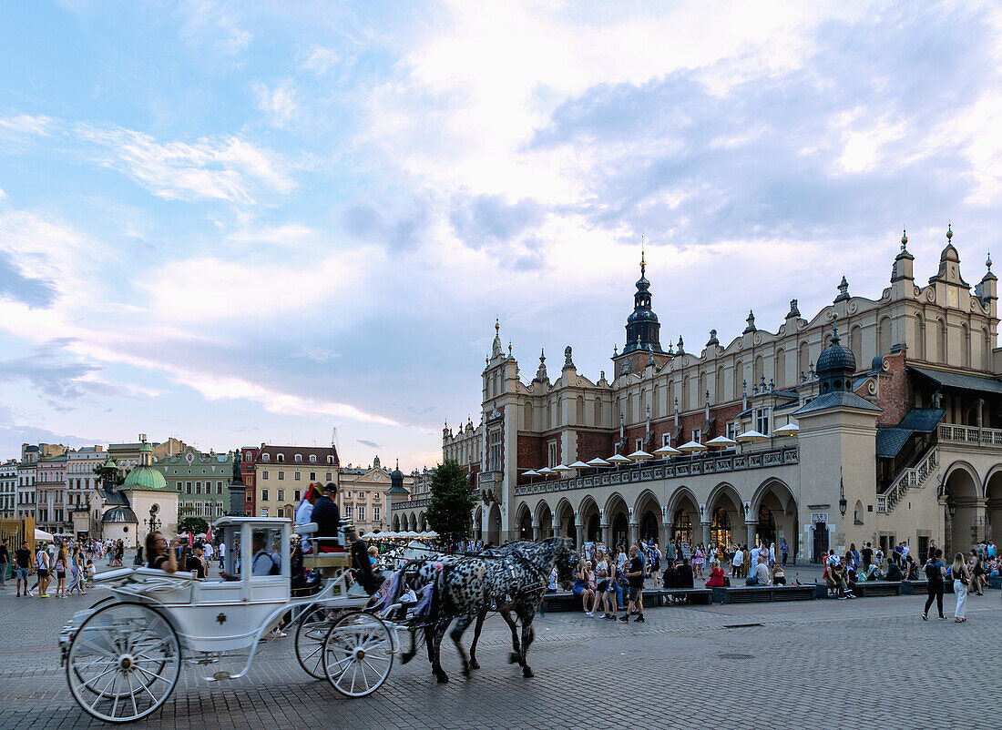 Rynek Glówny with Cloth Hall in the Old Town of Kraków in Poland