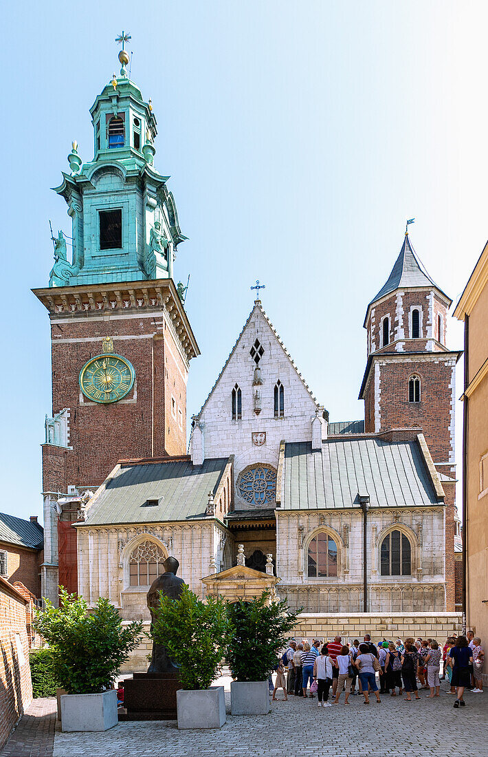 Cathedral on the Wawel Plateau (Wzgórze Wawelskie) in the Old Town of Kraków in Poland