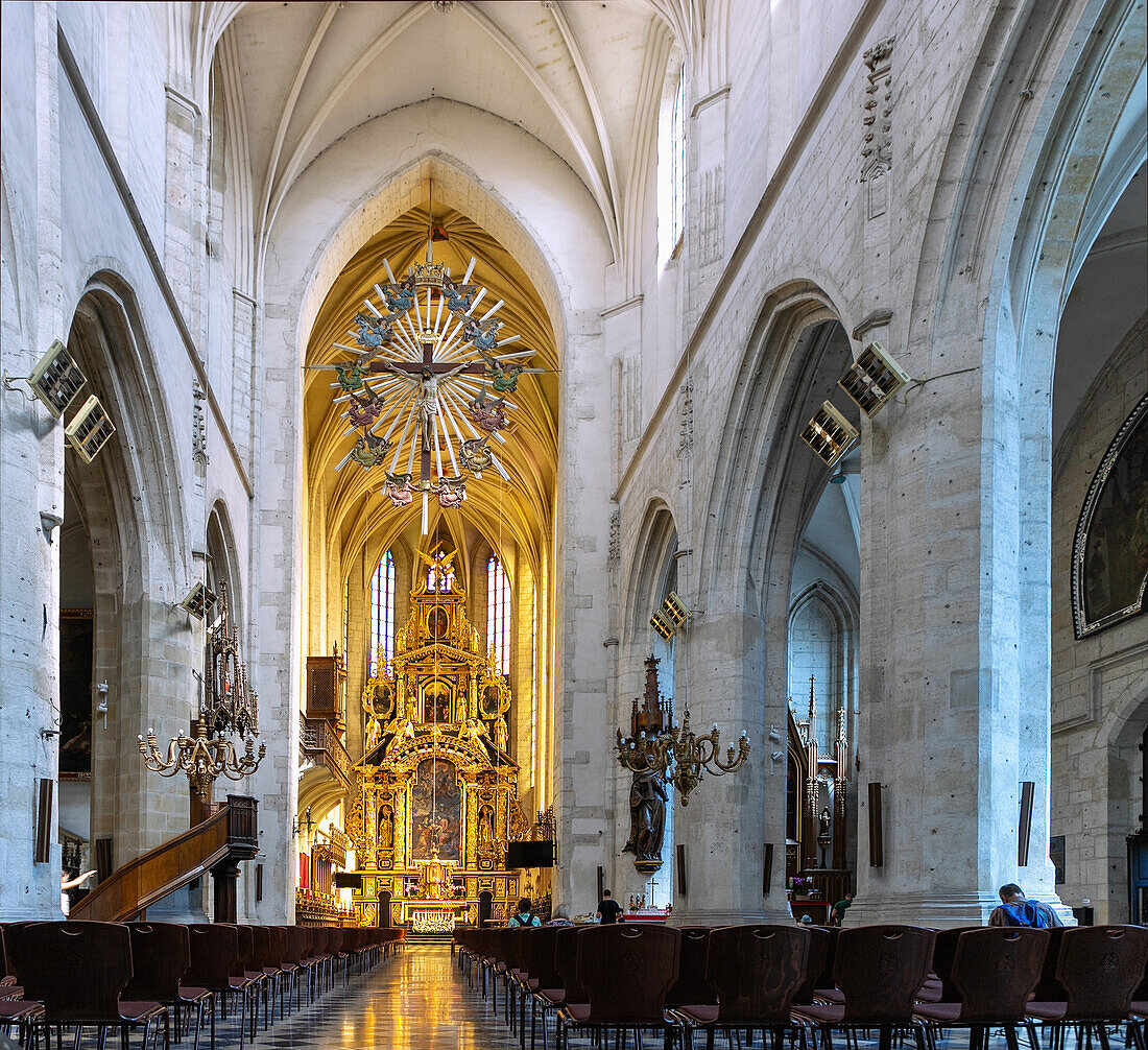 Interior of the Pauline Basilica of St. Michael and St. Stanislaus (Bazylika św. Michała Archanioła i św. Stanisław) on Skałka Hill in Kazimierz in Kraków in Poland