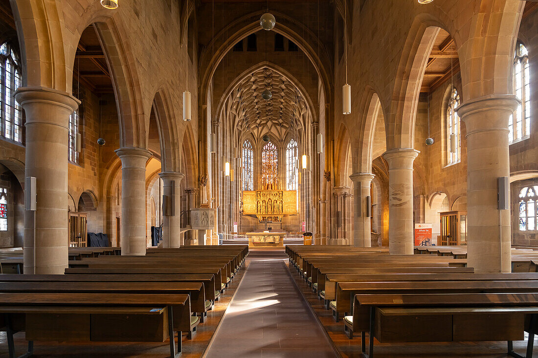Interior of Kilian's Church in Heilbronn, Baden-Württemberg, Germany