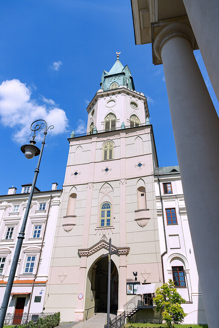 Trinitarierturm (Wieża Trynitarska) mit Erzdiözesanmuseum (Muzeum Archidiecezji Lubelskiej) in Lublin in der Wojewodschaft Lubelskie in Polen