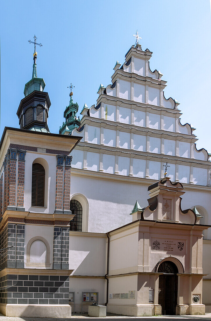 Dominican Church (Dominican Basilica, Bazylika Dominikanówa) with bell tower in Lublin in Lubelskie Voivodeship of Poland