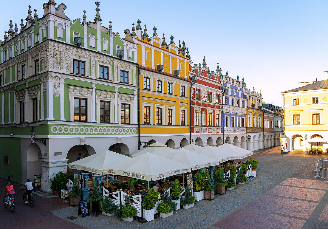 Armenian houses (Kamienice Ormiańskie) at Rynek Wielki in Zamość in Lubelskie Voivodeship of Poland