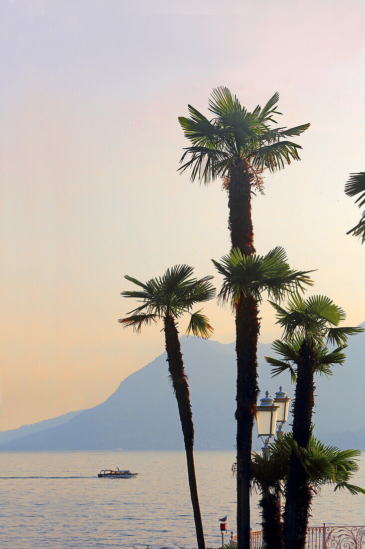 Strandpromenade in Stresa, Lago Maggiore, Piemont, Italien