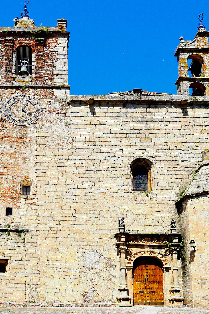 Caceres, Extremadura, Spain, Church of San Mateo, in the historic old town, 12th century, still pure Middle Ages,