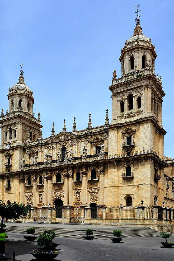 Jaen, Andalusia, Cathedral facade, with rich decorations, Spain