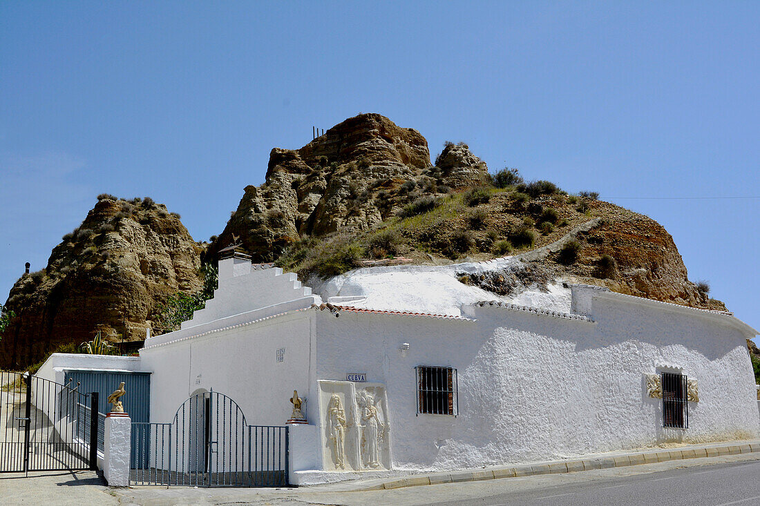 Guadix Andalusia, modernized, old, cave dwelling, very much in demand again today, Spain