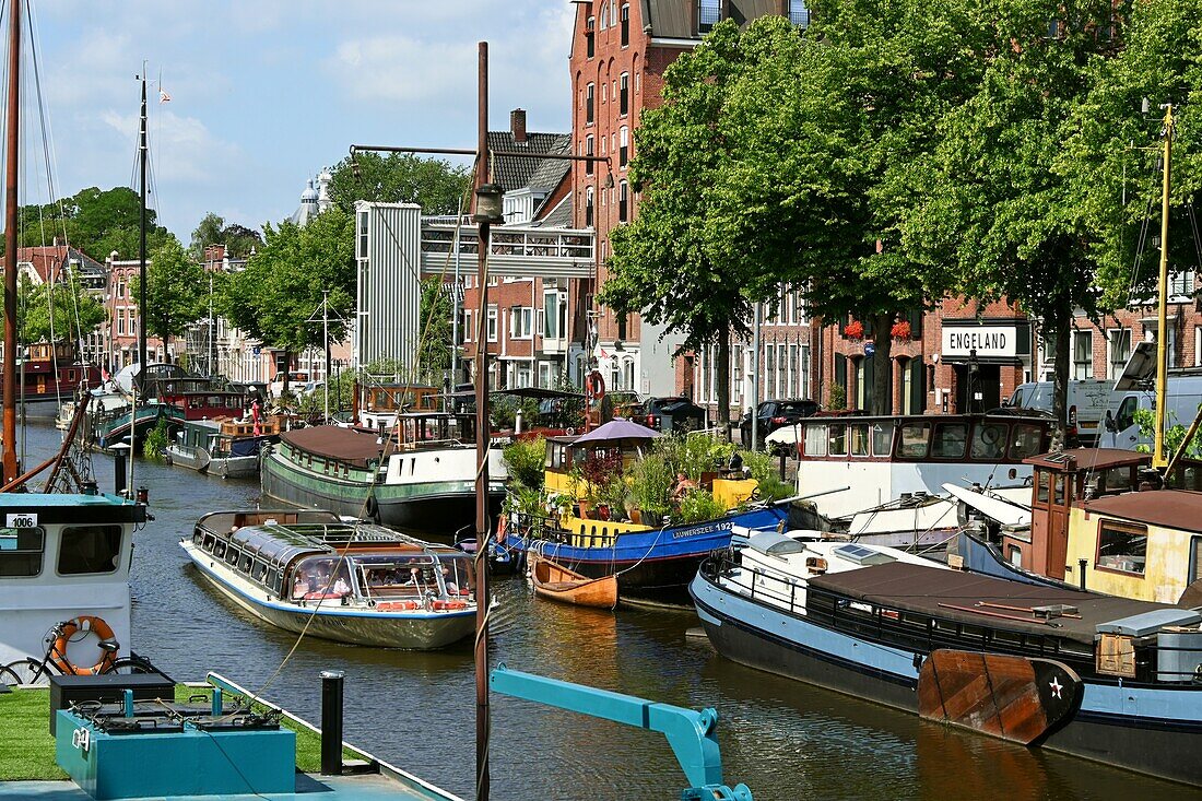 Canal in Groningen, Friesland, Netherlands