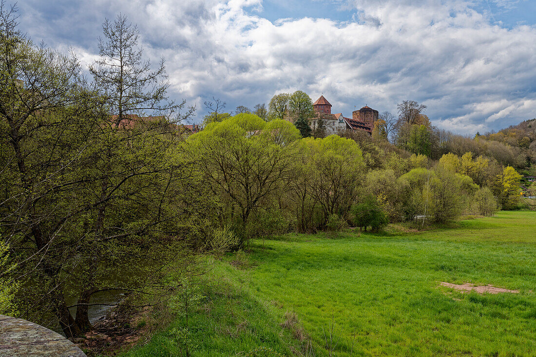 Burg Rieneck in der Stadt Rieneck im Sinntal, Landkreis Main-Spessart, Unterfranken, Franken, Bayern, Deutschland