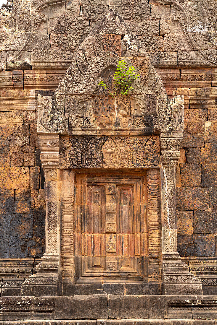 Fake door of the mountain temple Wat Phu, Champasak Province, Laos, Asia