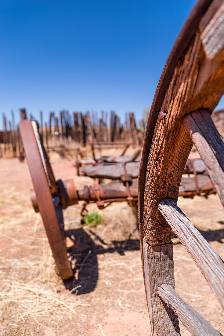 Farming tools of the Pima Point trading post in Ganado, Arizona.