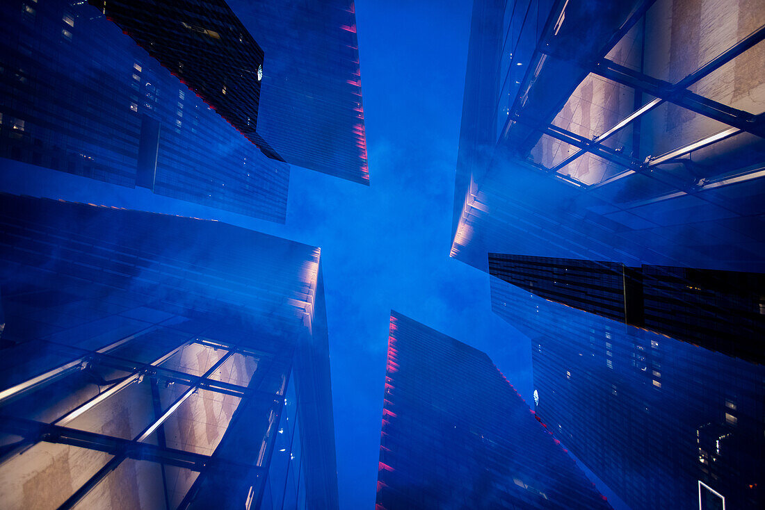 Double exposure of a hotel on the Strip in Las Vegas, Nevada.