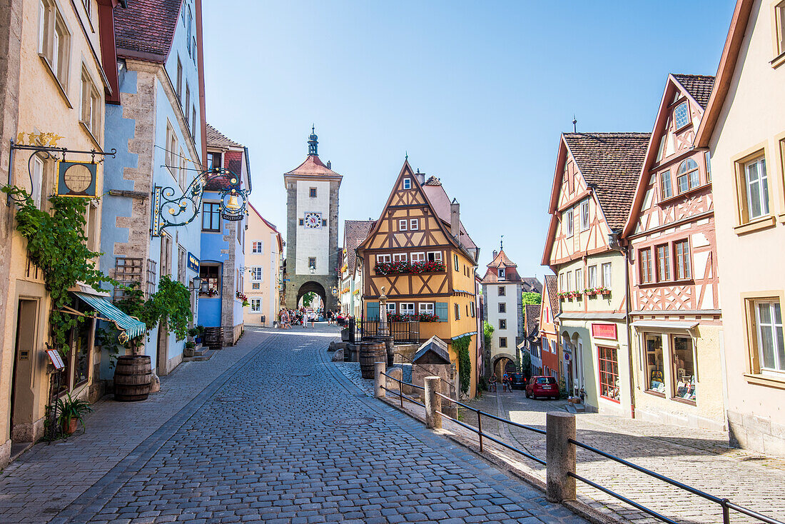 Plönlein and Siebersturm in Rothenburg ob der Tauber, Middle Franconia, Bavaria, Germany