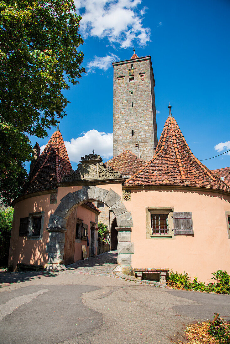 Burgtor in Rothenburg ob der Tauber, Mittelfranken, Bayern, Deutschland