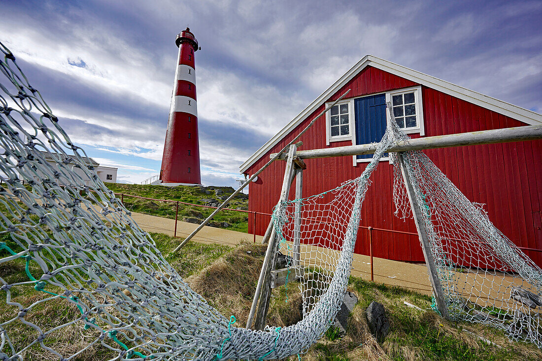 Norwegen, Troms og Finnmark, Nordkinn Halbinsel, Slettnes Fyr Leuchtturm, nördlichster Leuchtturm der Welt auf dem Festland