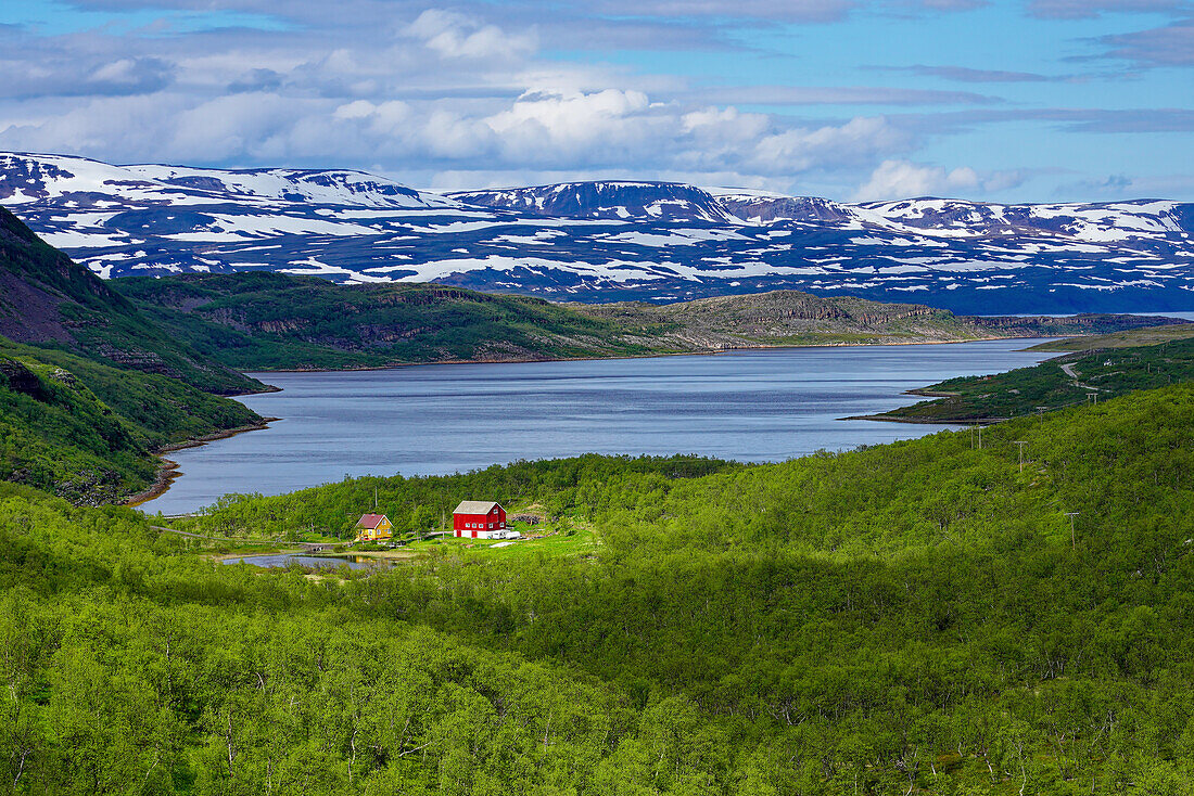 Norwegen, Finnmark, Laksefjord, einsamer Bauernhof beim Dorf Ifjord