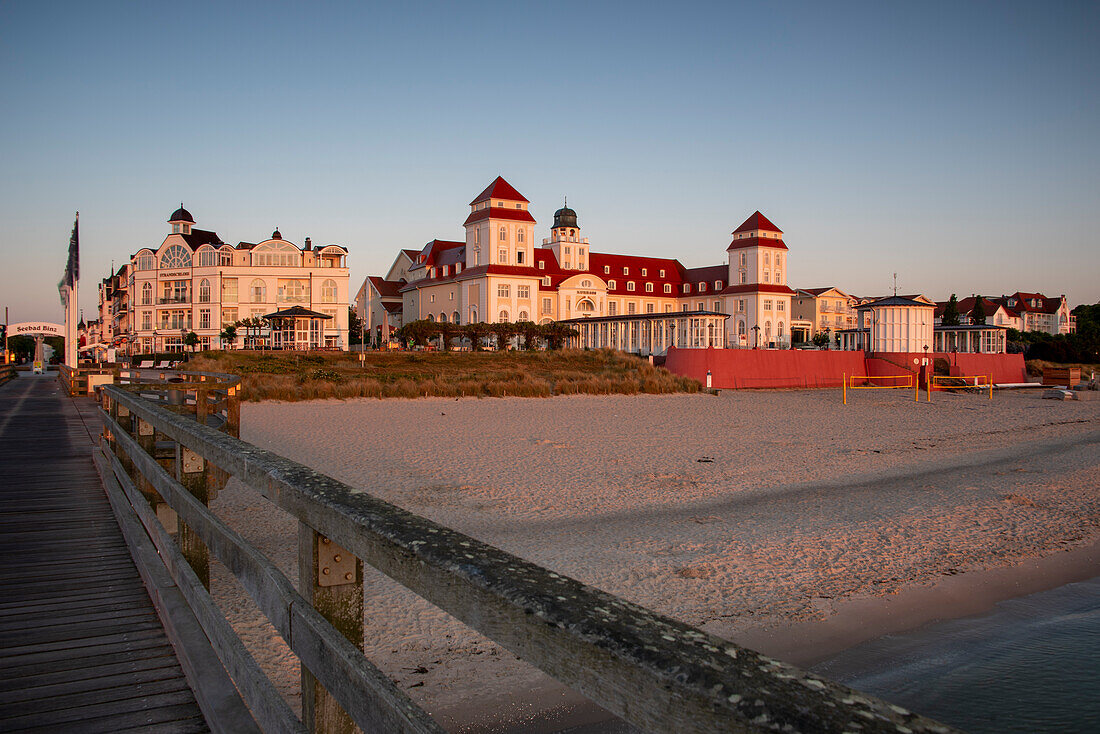 Kurhaus Binz at sunrise, Binz, Rügen Island, Mecklenburg-Western Pomerania, Germany